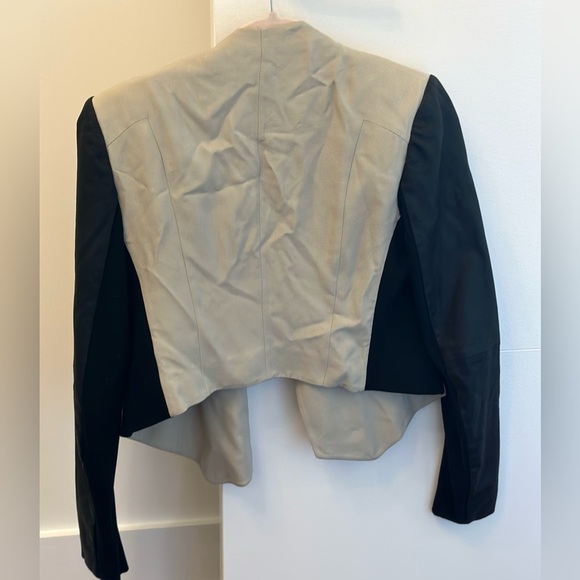 Theory Cropped Leather Blazer Jacket size 6 - Picture 2 of 7